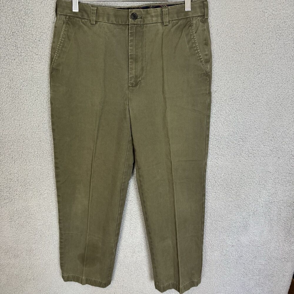 Brooks Brothers Pants Mens 34x29 Green Clark Straight Chino Flat Front Career